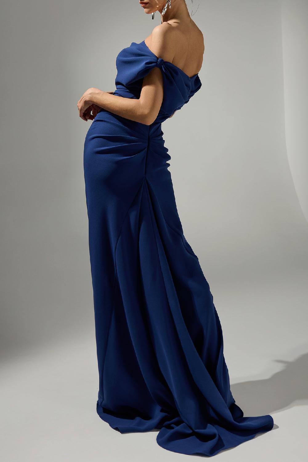 Rhea Costa Sylvie Long Dress In Sapphire