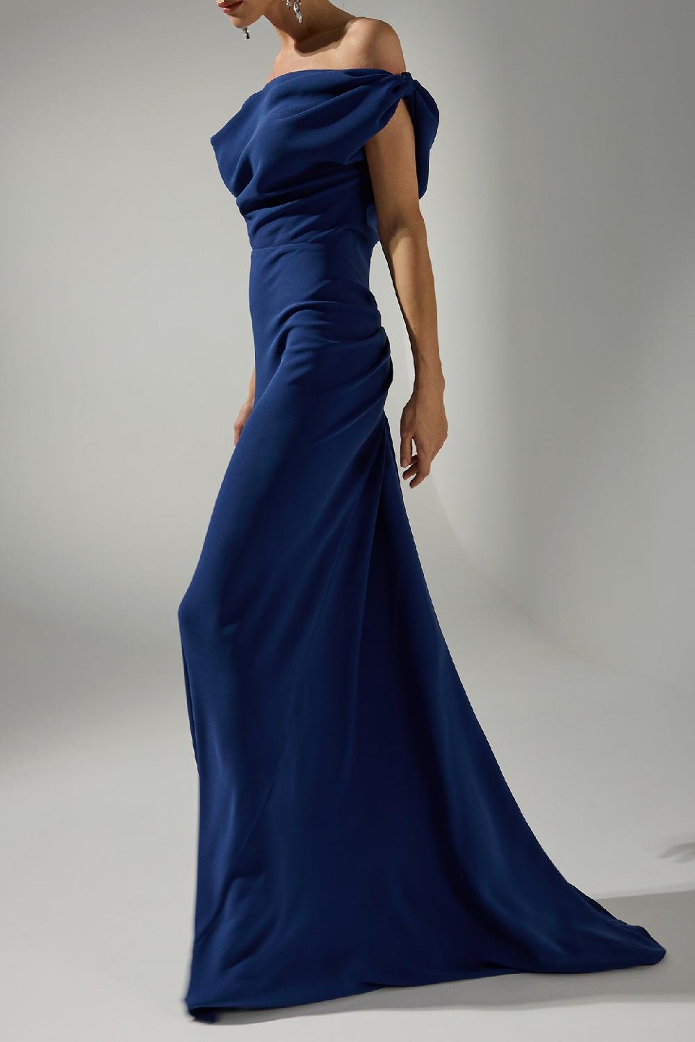 Rhea Costa Sylvie Long Dress In Sapphire
