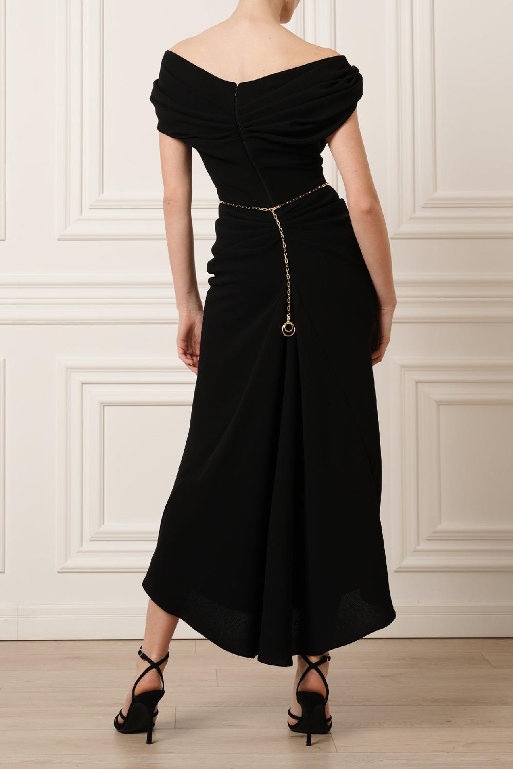 Rhea Costa Sylvie Midi Dress In Black