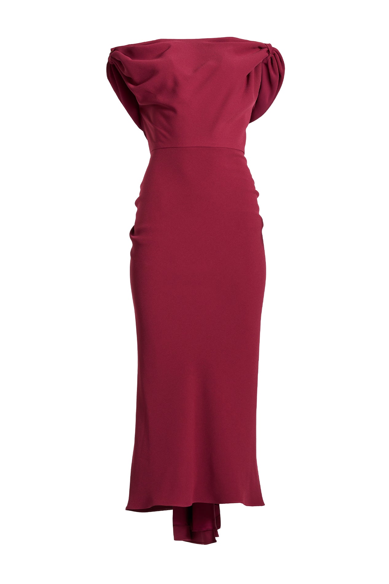 rhea costa Sylvie Midi Dress In Burgundy