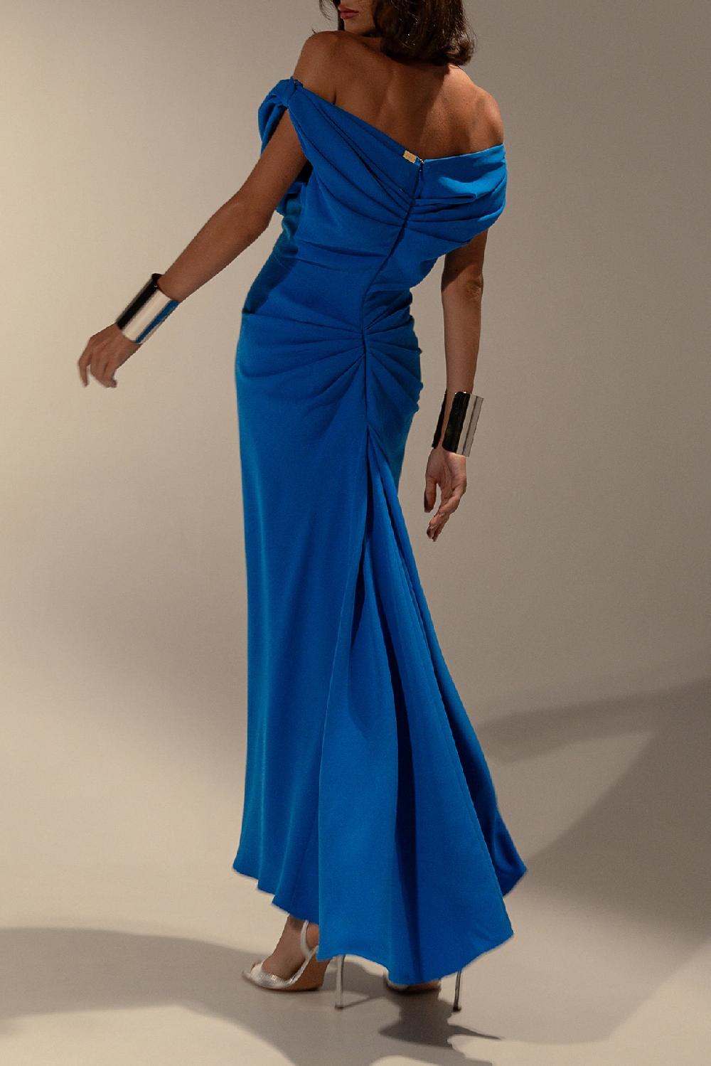 Rhea Costa Sylvie Midi Dress In Electric-Blue
