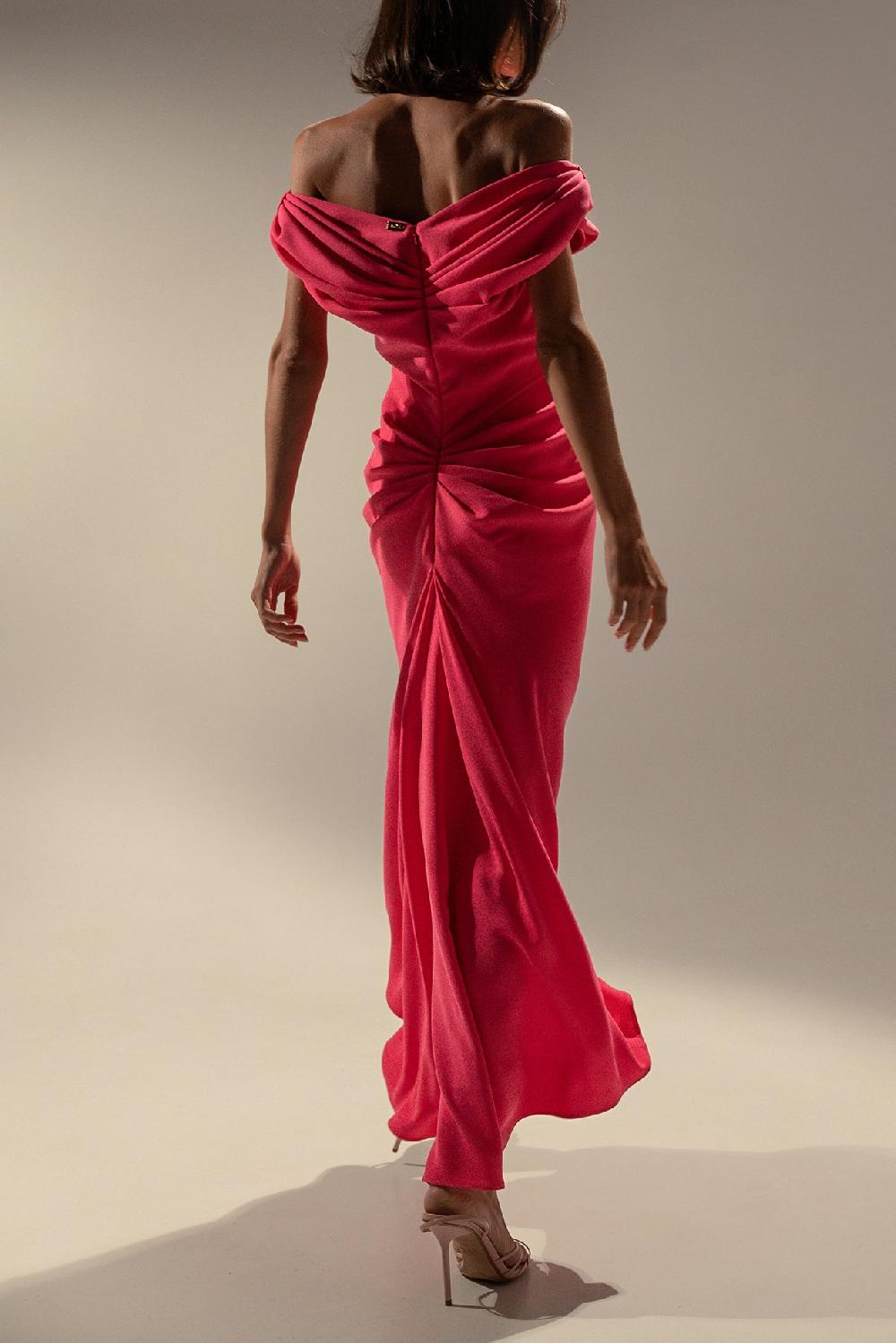 Rhea Costa Sylvie Midi Dress In Fuchsia