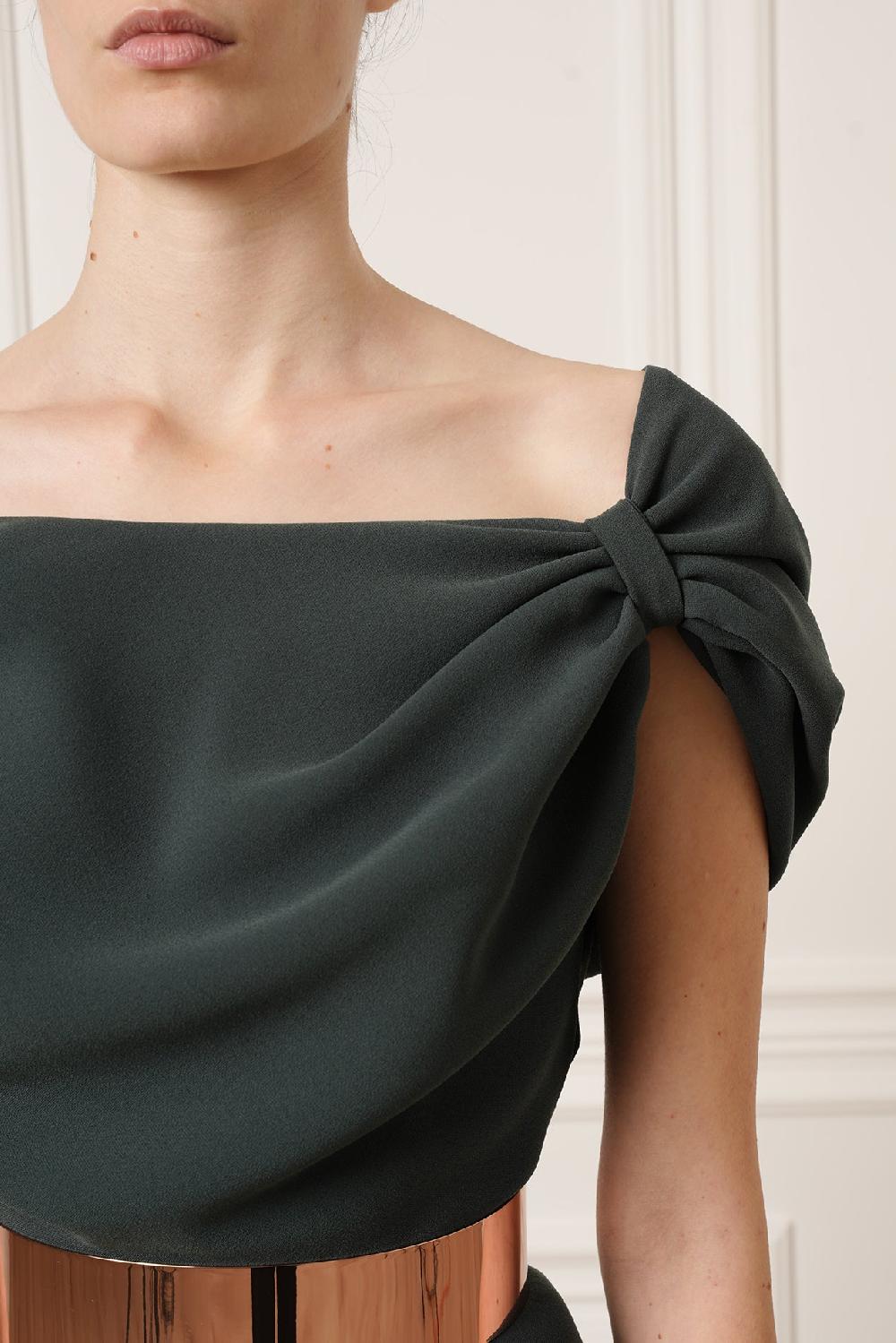 Rhea Costa Sylvie Midi Dress In Pine Green