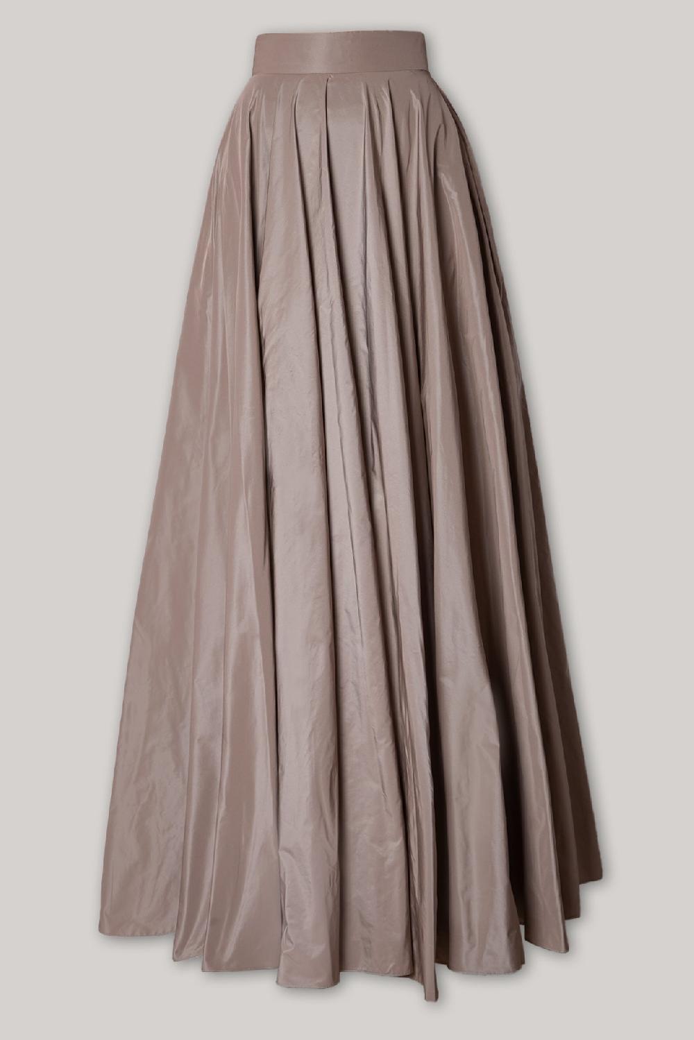 rhea costa Taffeta Long Skirt In Caffe-Latte