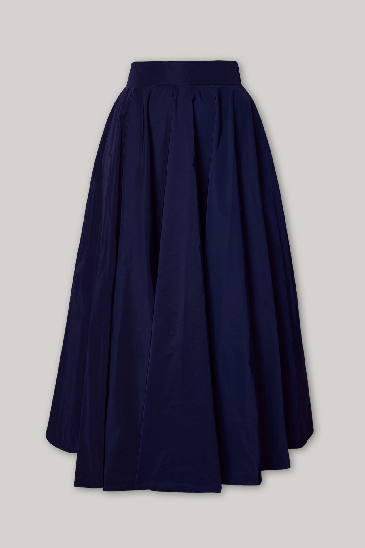 rhea costa Taffeta Midi Skirt In Midnight-Blue