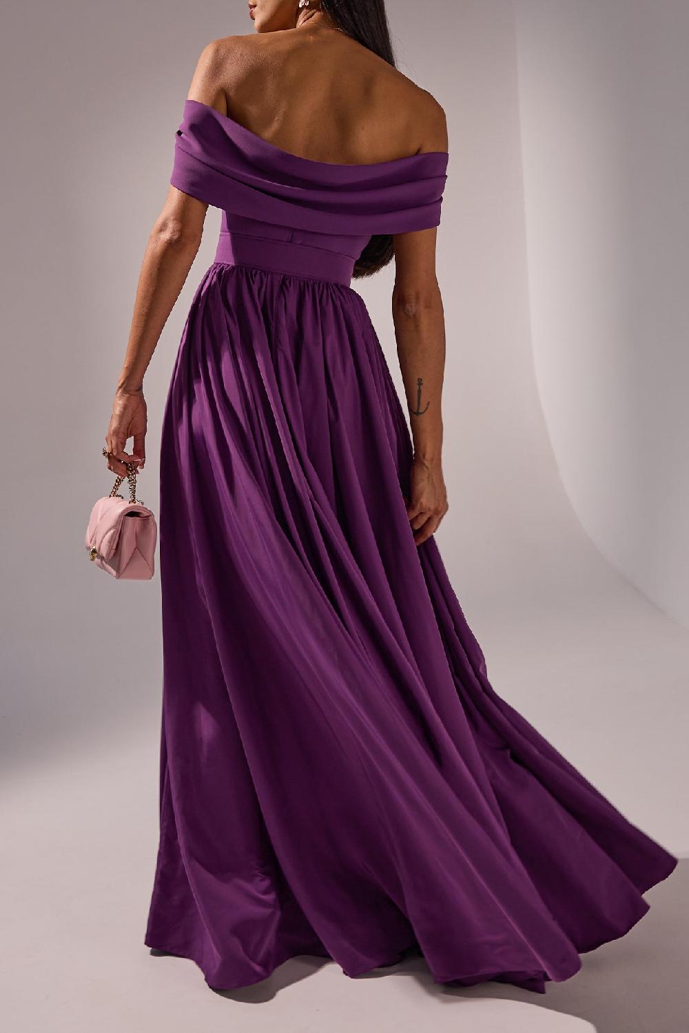 Rhea Costa Tania Long Dress In Plum