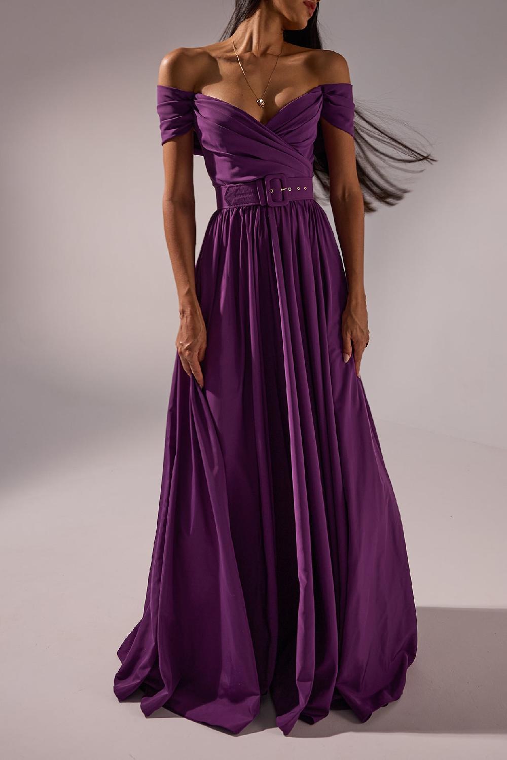 rhea costa Tania Long Dress In Plum