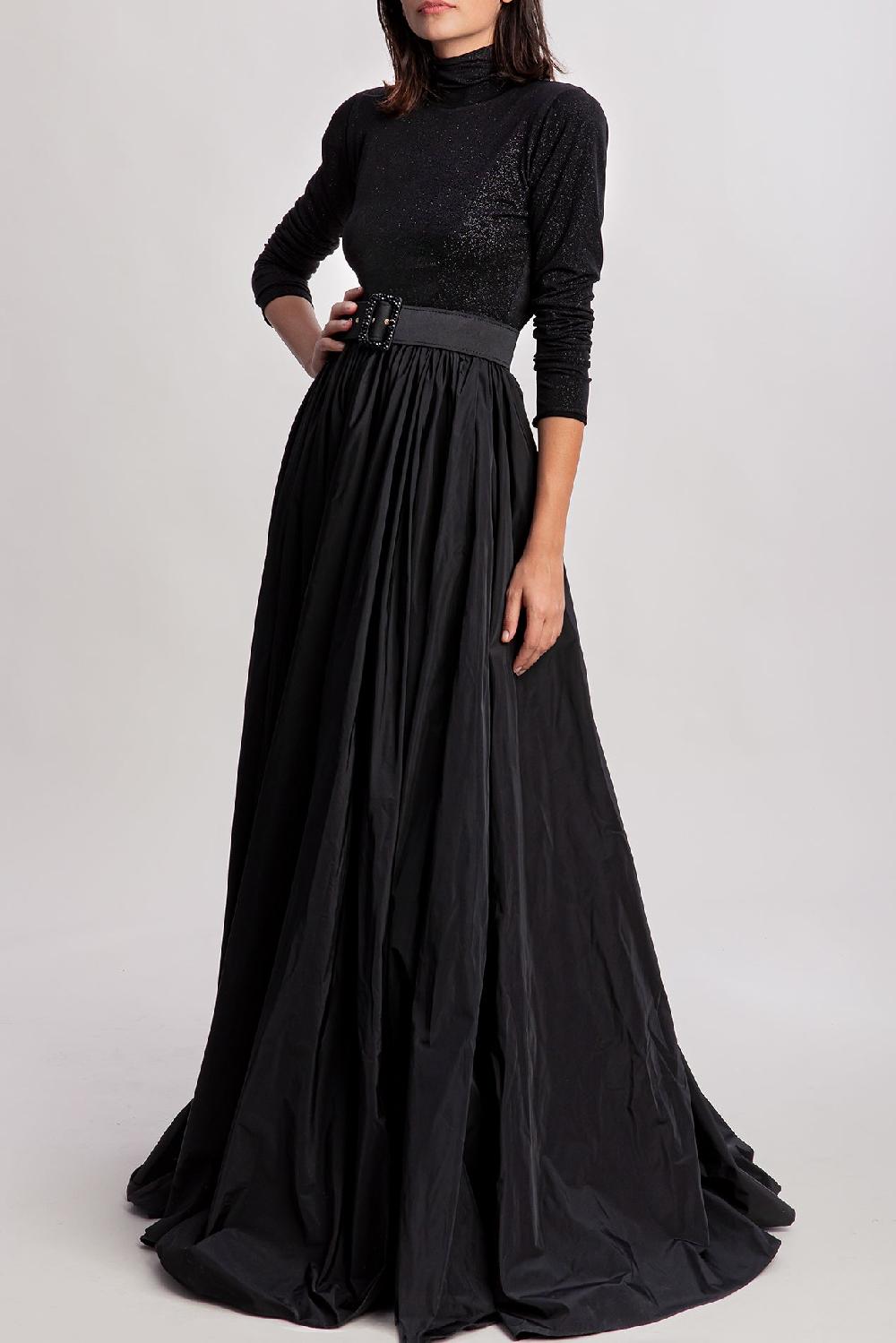 Rhea Costa Unique Black Stretchy Jersey Bodysuit