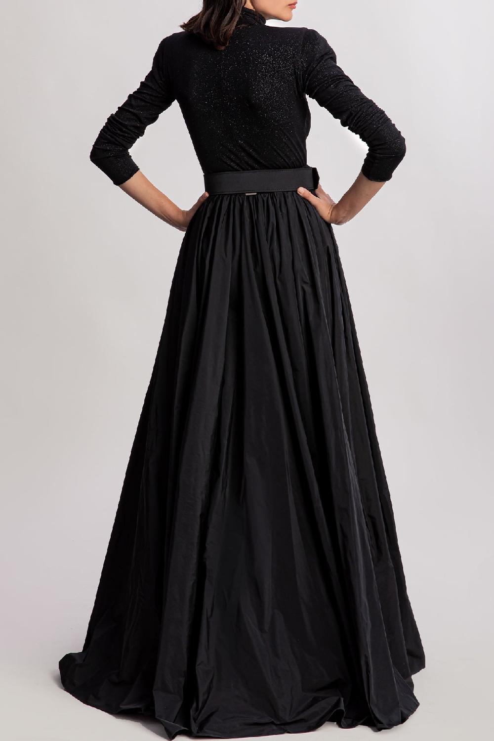 Rhea Costa Unique Black Stretchy Jersey Bodysuit