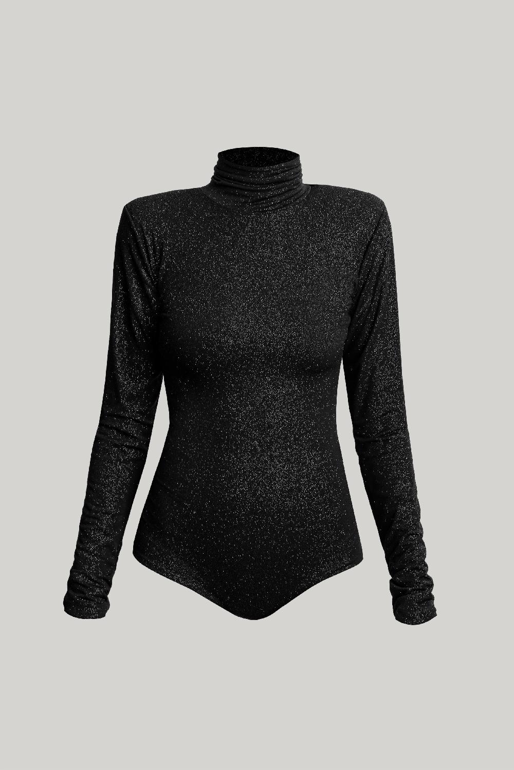 rhea costa Unique Black Stretchy Jersey Bodysuit
