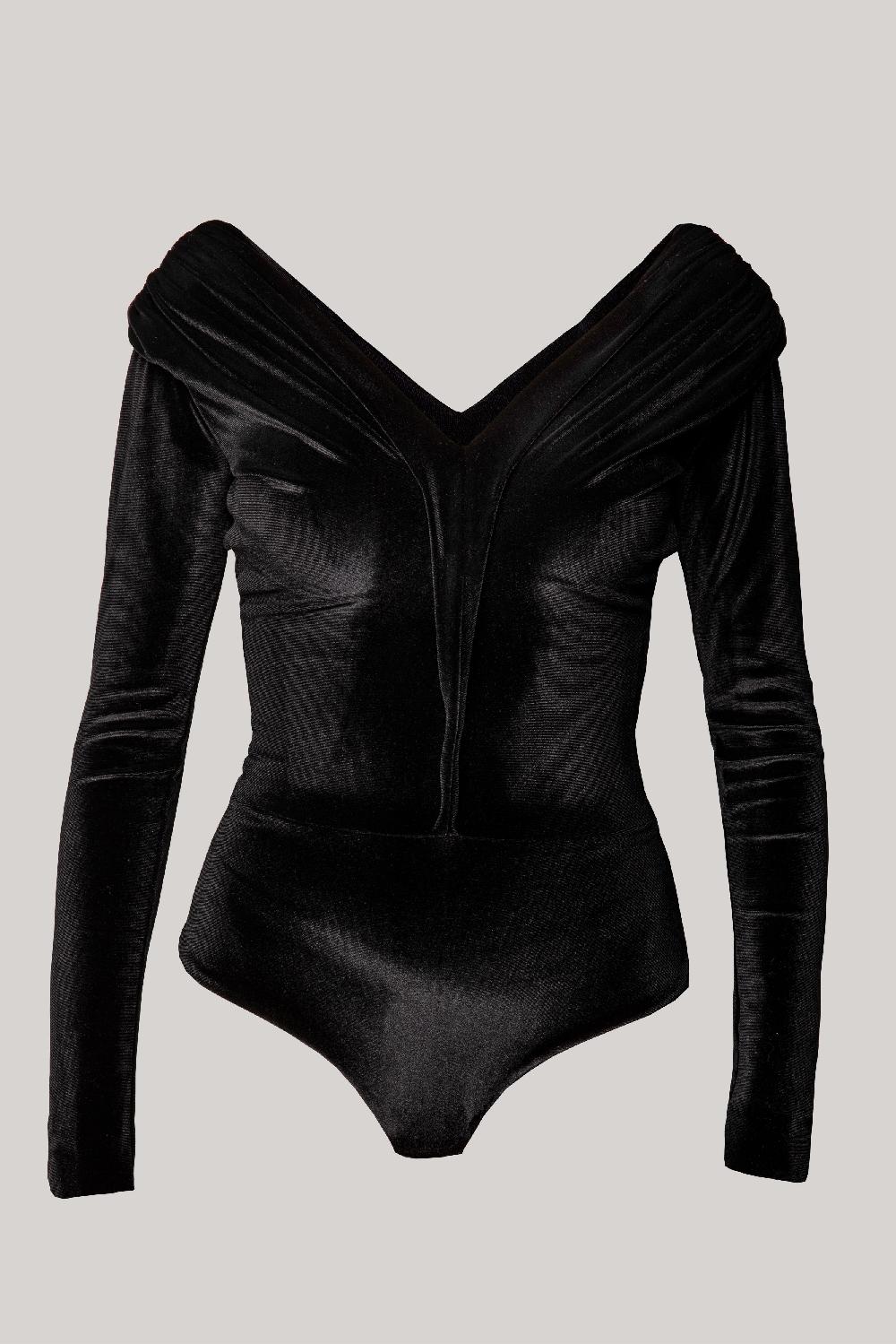 rhea costa Unique Stretchy V-Neck Velvet Body