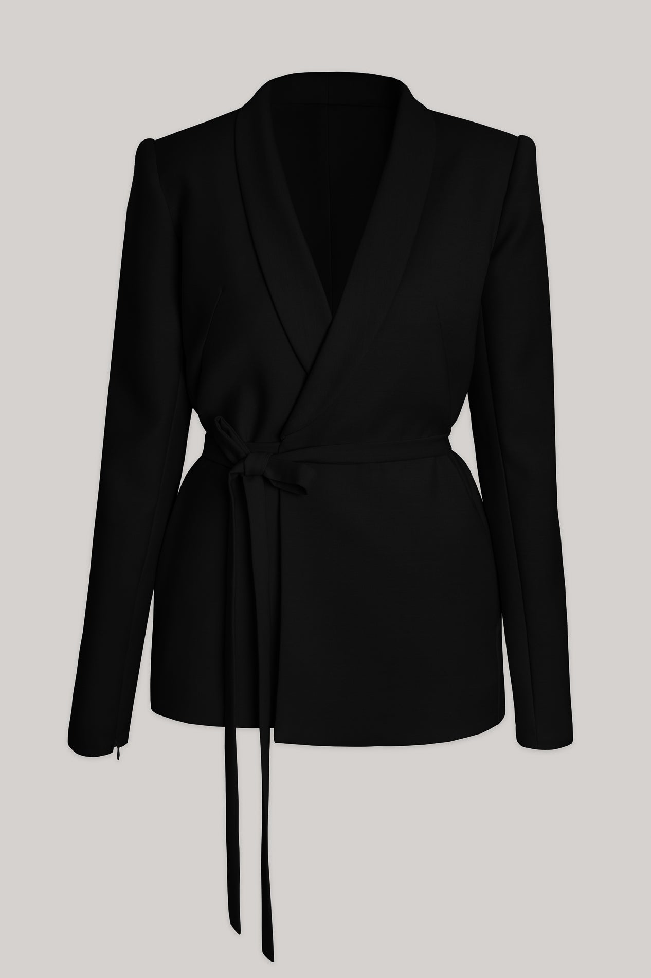 rhea costa Virgin Wool Wrapped Blazer In Black