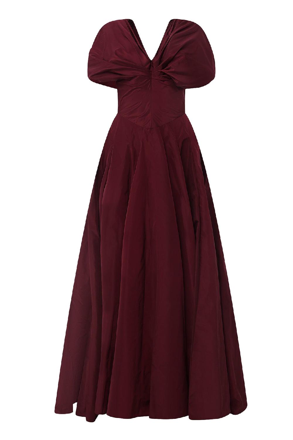 rhea costa Widad Long Dress In Burgundy