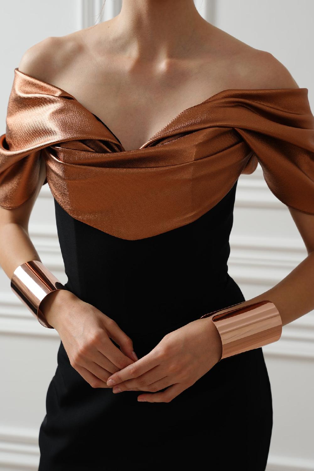 Rhea Costa Xenis Cuff Bracelet In Rose Gold-Plated