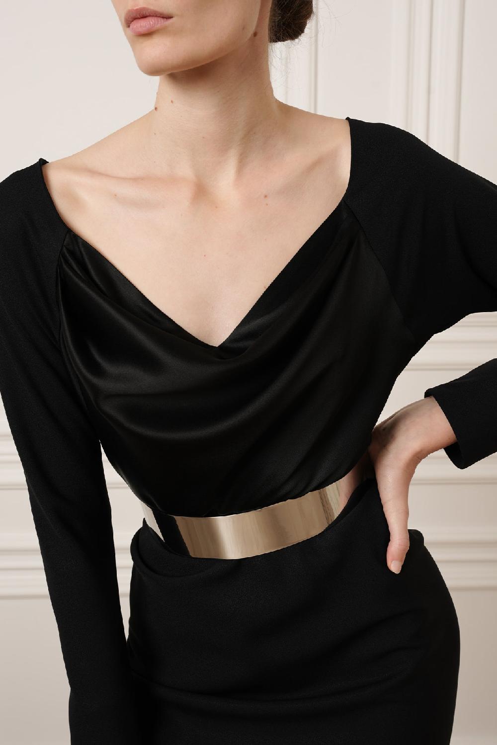 Rhea Costa Xenis Front Metal Belt In Silver-tone