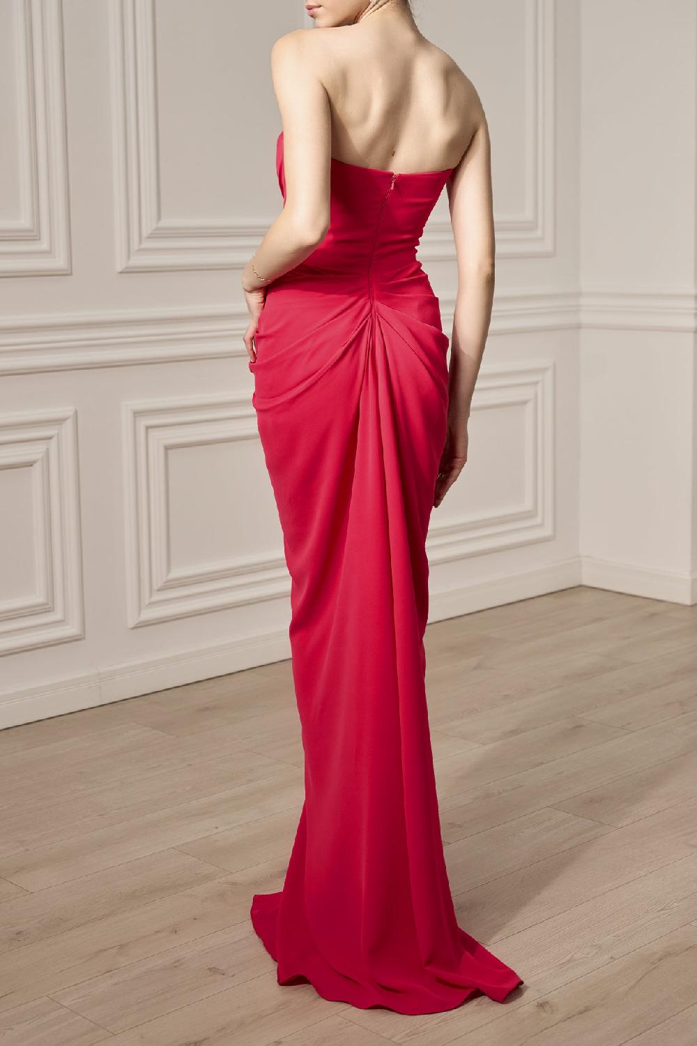 Rhea Costa Yuno Long Dress In Raspberry