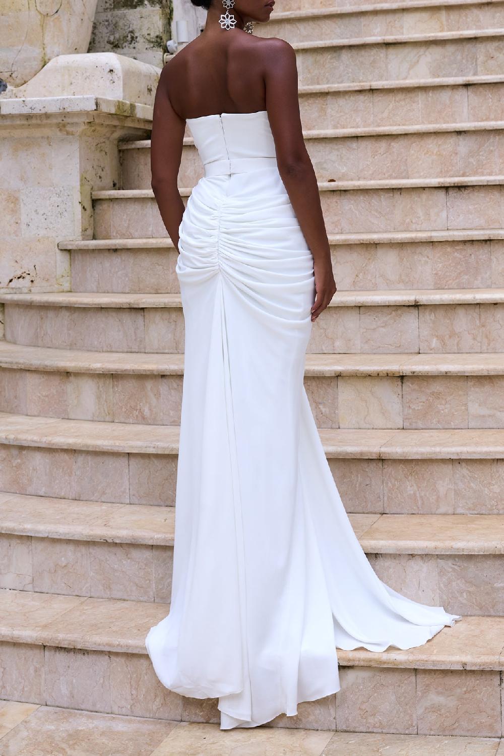 Rhea Costa Zaira Long Dress In Off-White