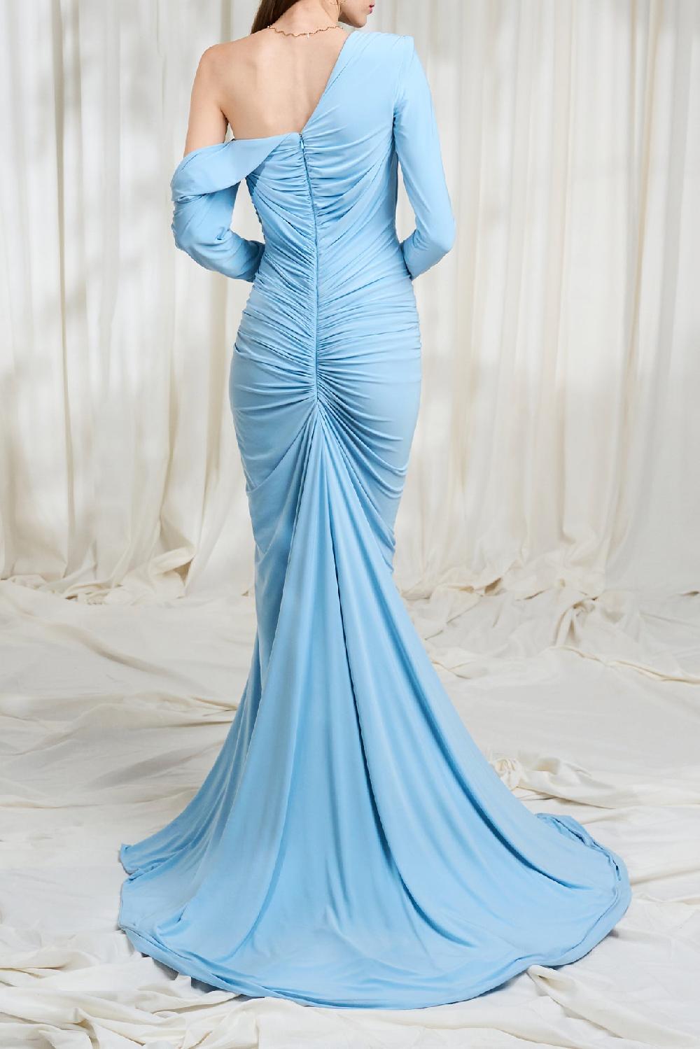 Rhea Costa Zeina Jersey Dress In Sky-Blue