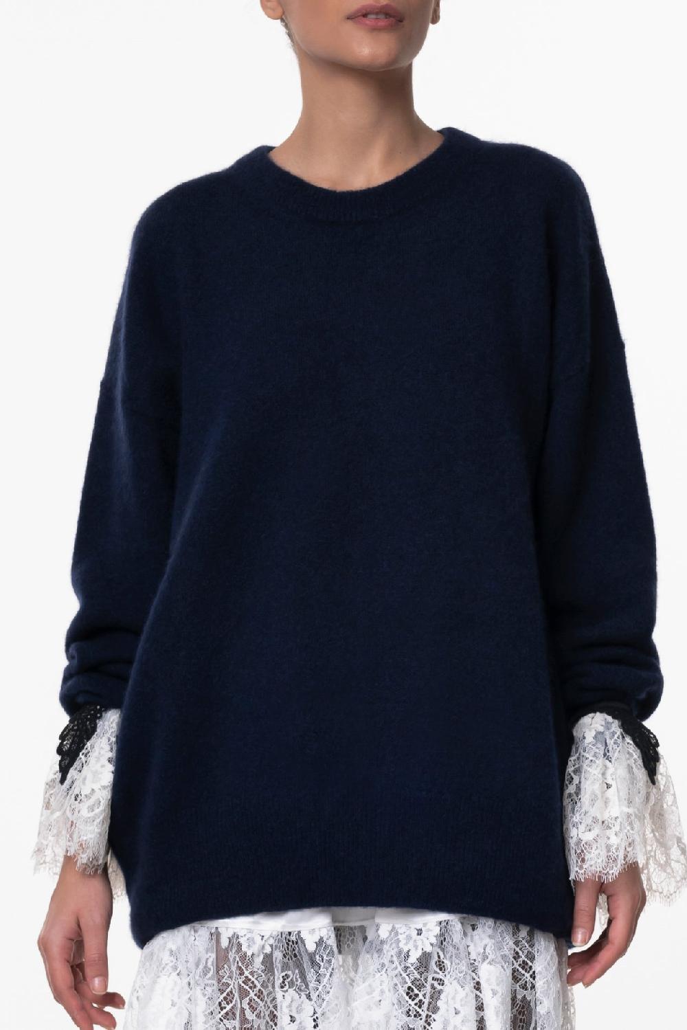 Rhea Costa Sariel Cashmere And Silk-blend Sweater In Blue