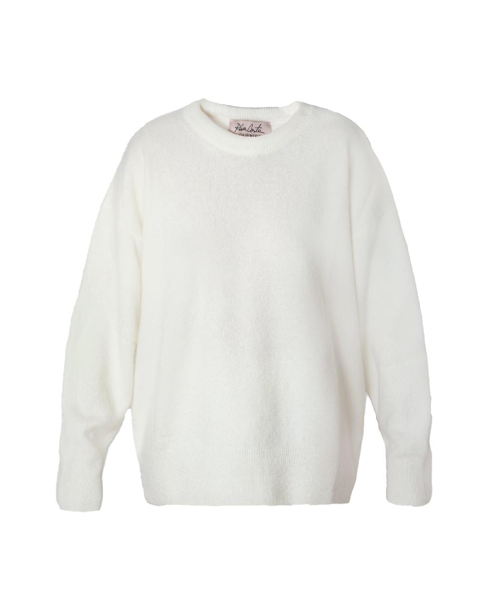 Rhea Costa Sariel Cashmere And Silk-blend Sweater In White