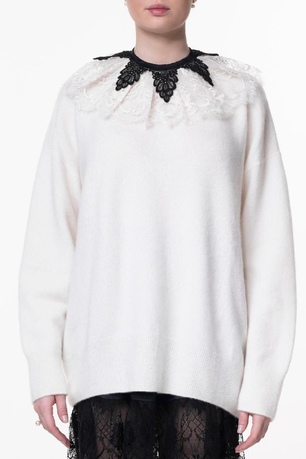 rhea costa Sariel Cashmere and Silk-blend Sweater In White