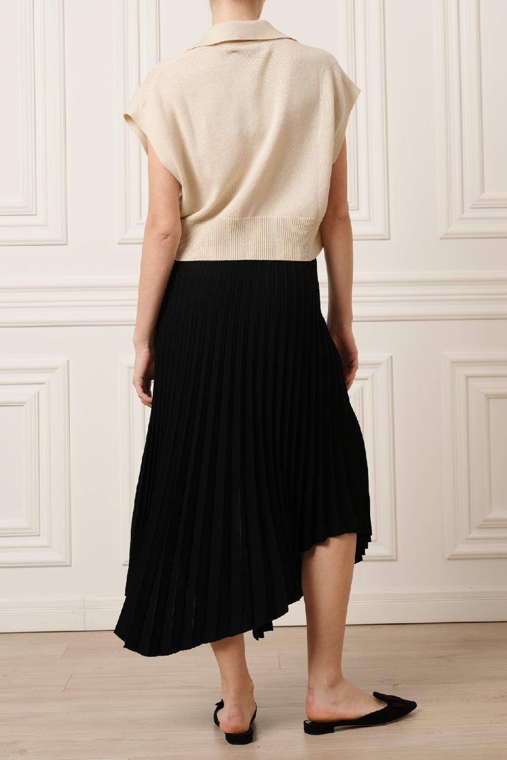 Rhea Costa Shiya V-Neck Cashmere Sweater Vest In Champagne