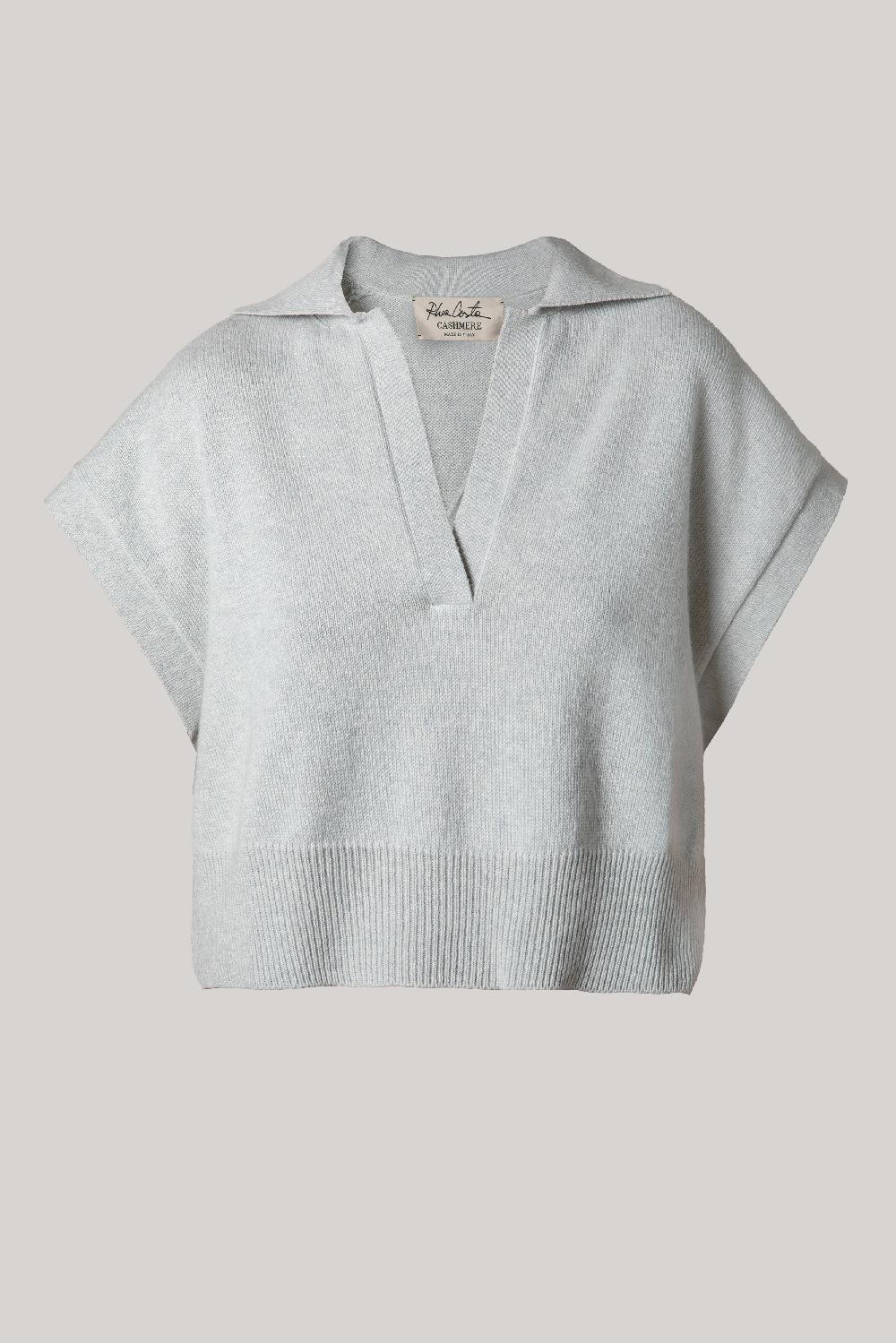 rhea costa Shiya V-Neck Cashmere Sweater Vest In Pumice