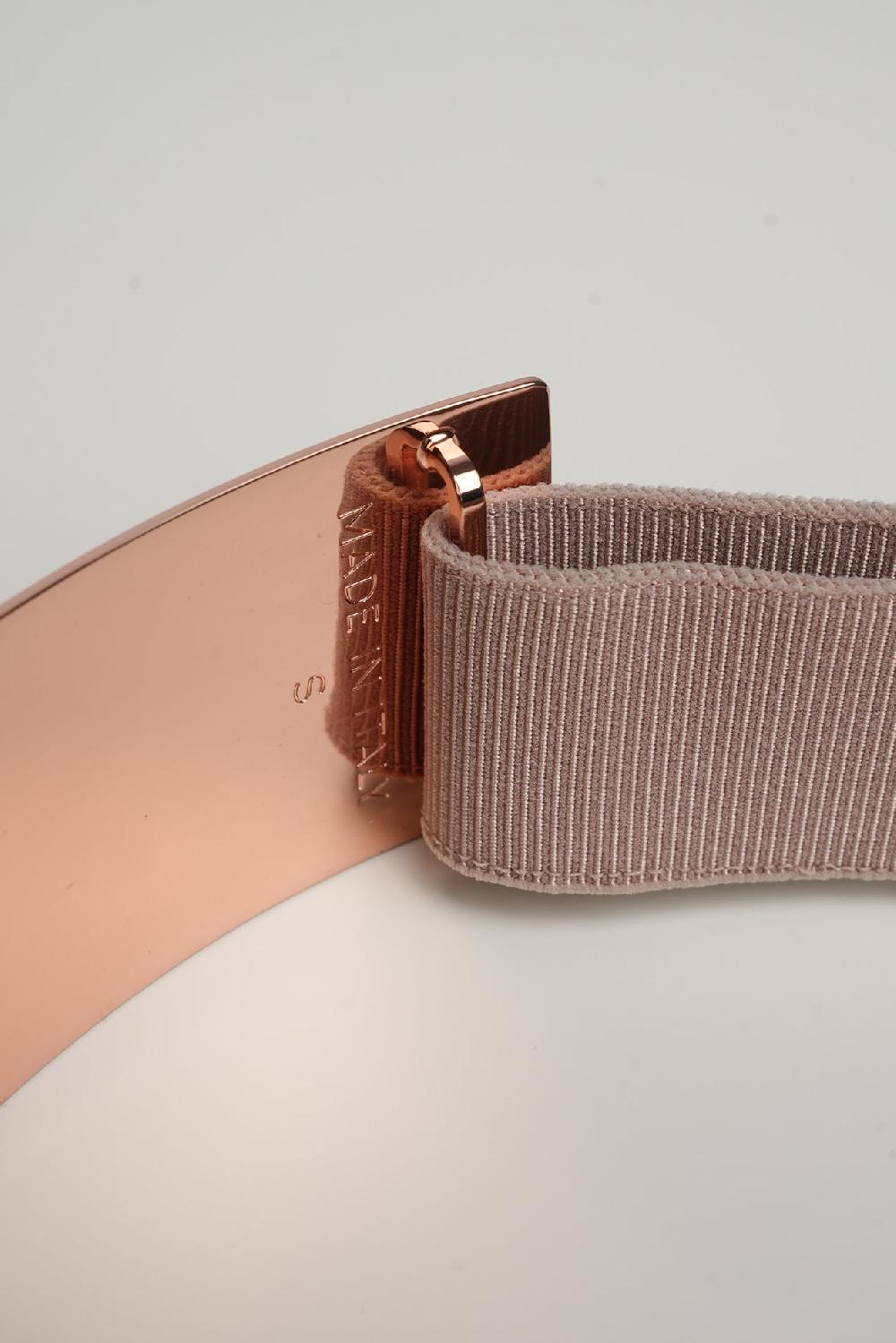 Rhea Costa Xenis Front Metal Belt In Rose Gold-Plated