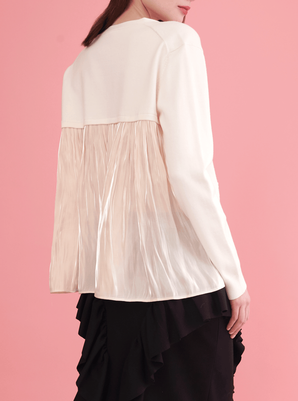 rhié BACK PLEAT CARDIGAN CREAM