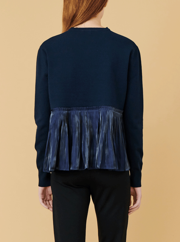 Rhié BACK PLEAT PULLOVER NAVY