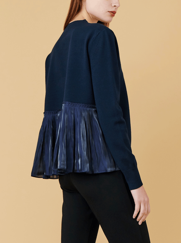 rhié BACK PLEAT PULLOVER NAVY rhié BACK PLEAT PULLOVER NAVY