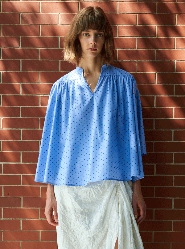 rhié CHARLOTTE POPOVER SHIRT BLUE