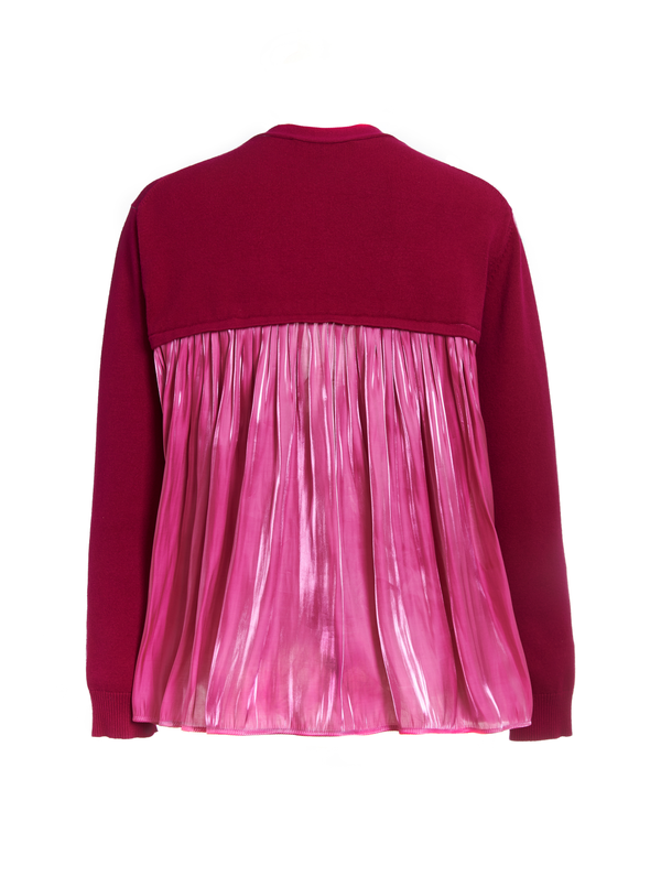 Rhié CHARMEUSE BACK CARDIGAN FUCHSIA