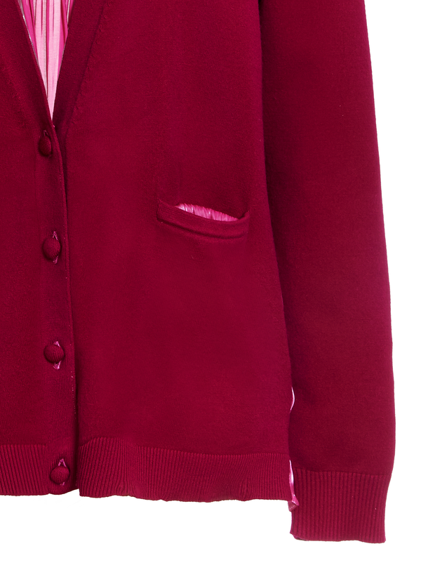 Rhié CHARMEUSE BACK CARDIGAN FUCHSIA