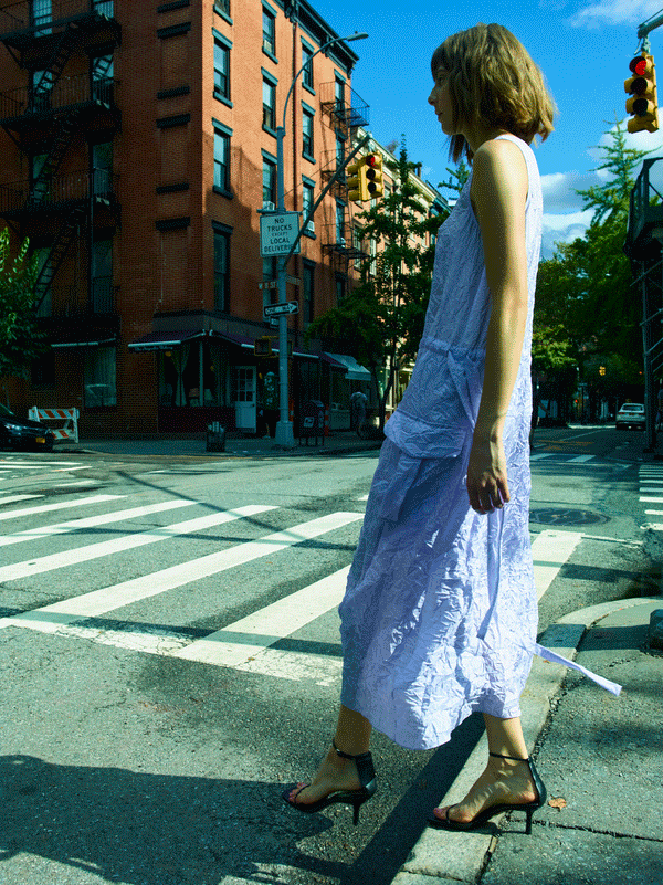 rhié CRINKLE SILK CARGO DRESS LILAC