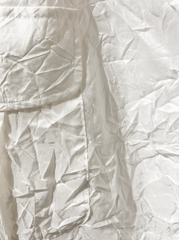 Rhié CRINKLE SILK CARGO DRESS OFF WHITE