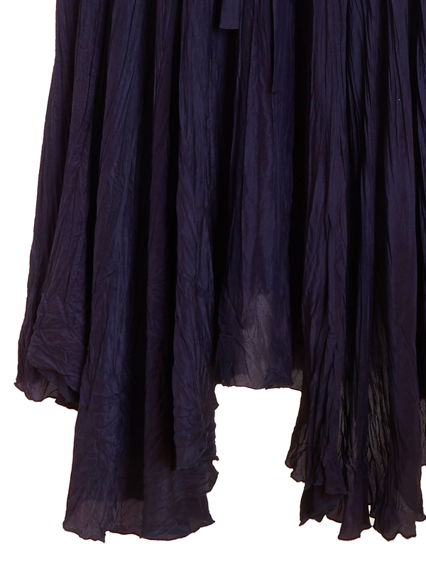 Rhié Crinkle Silk Flared Dress Navy