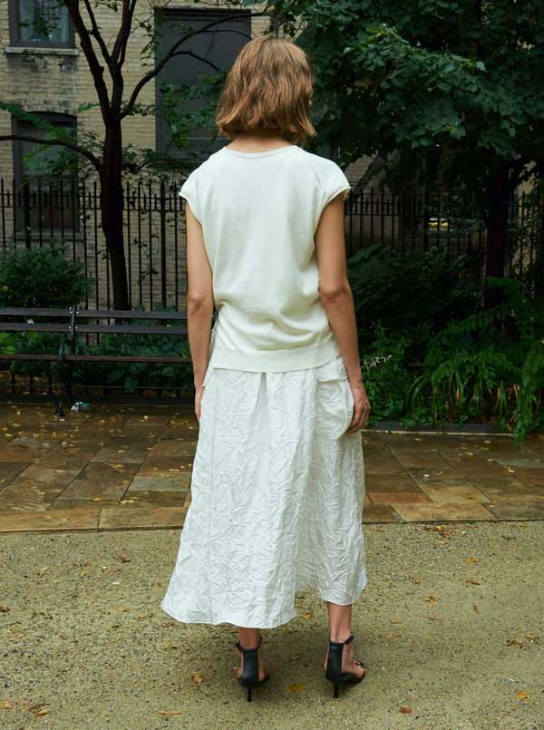 Rhié CRINKLE SILK LEE DRESS OFF WHITE