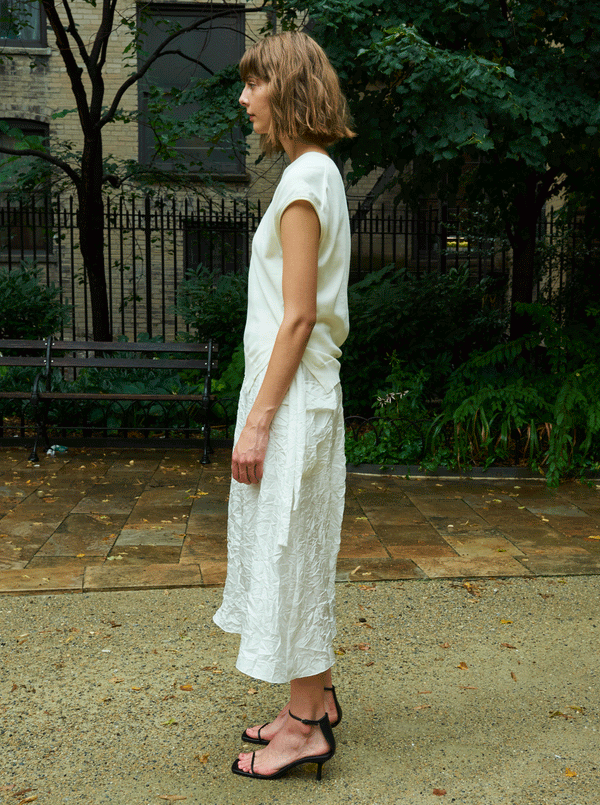 Rhié CRINKLE SILK LEE DRESS OFF WHITE