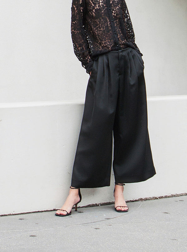rhié DIA DOUBLE SATIN PANT BLACK