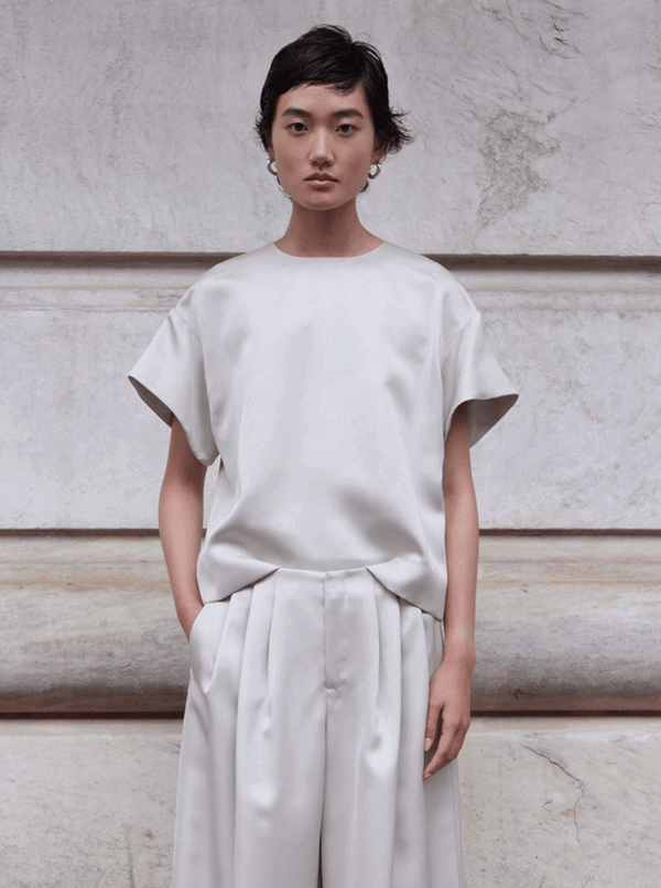 Rhié DIA DOUBLE SATIN TOP ALMOND