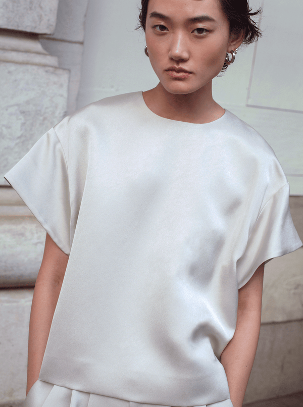 rhié DIA DOUBLE SATIN TOP ALMOND