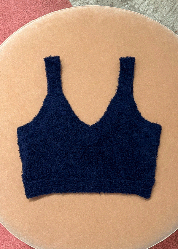 rhié HAND KNIT LEIGH BRALETTE NAVY