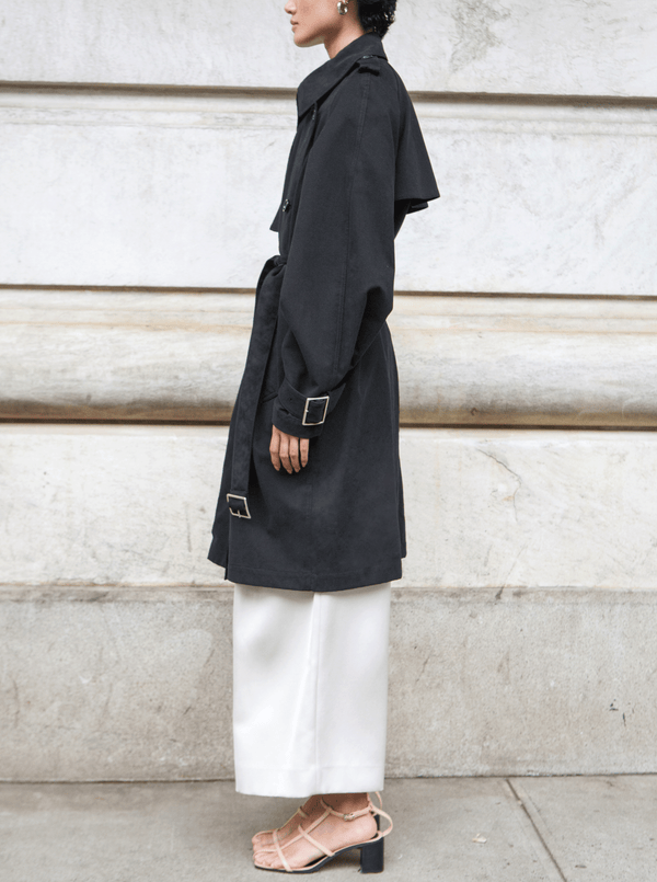 Rhié LONG YORK TRENCH COAT BLACK