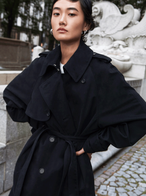 rhié LONG YORK TRENCH COAT BLACK