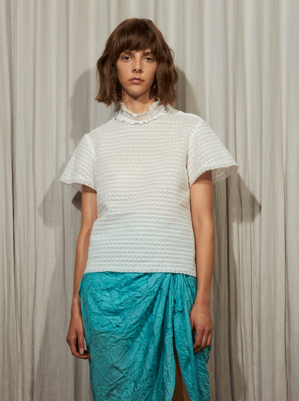 Rhié LUCIA LACE TOP WHITE