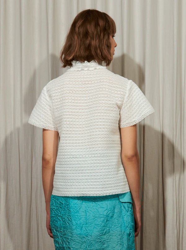 Rhié LUCIA LACE TOP WHITE