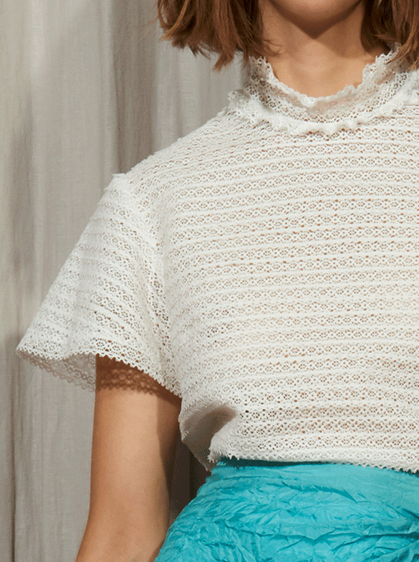Rhié LUCIA LACE TOP WHITE