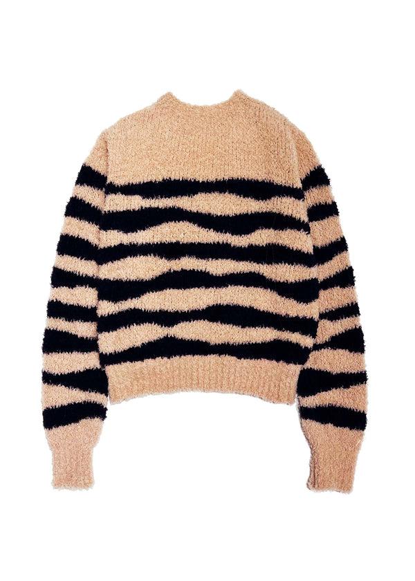 Rhié LUISA WAVY SRIPED PULLOVER BEIGE