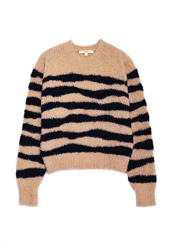 rhié LUISA WAVY SRIPED PULLOVER BEIGE